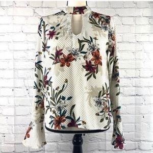 Lily White Striped Floral Top